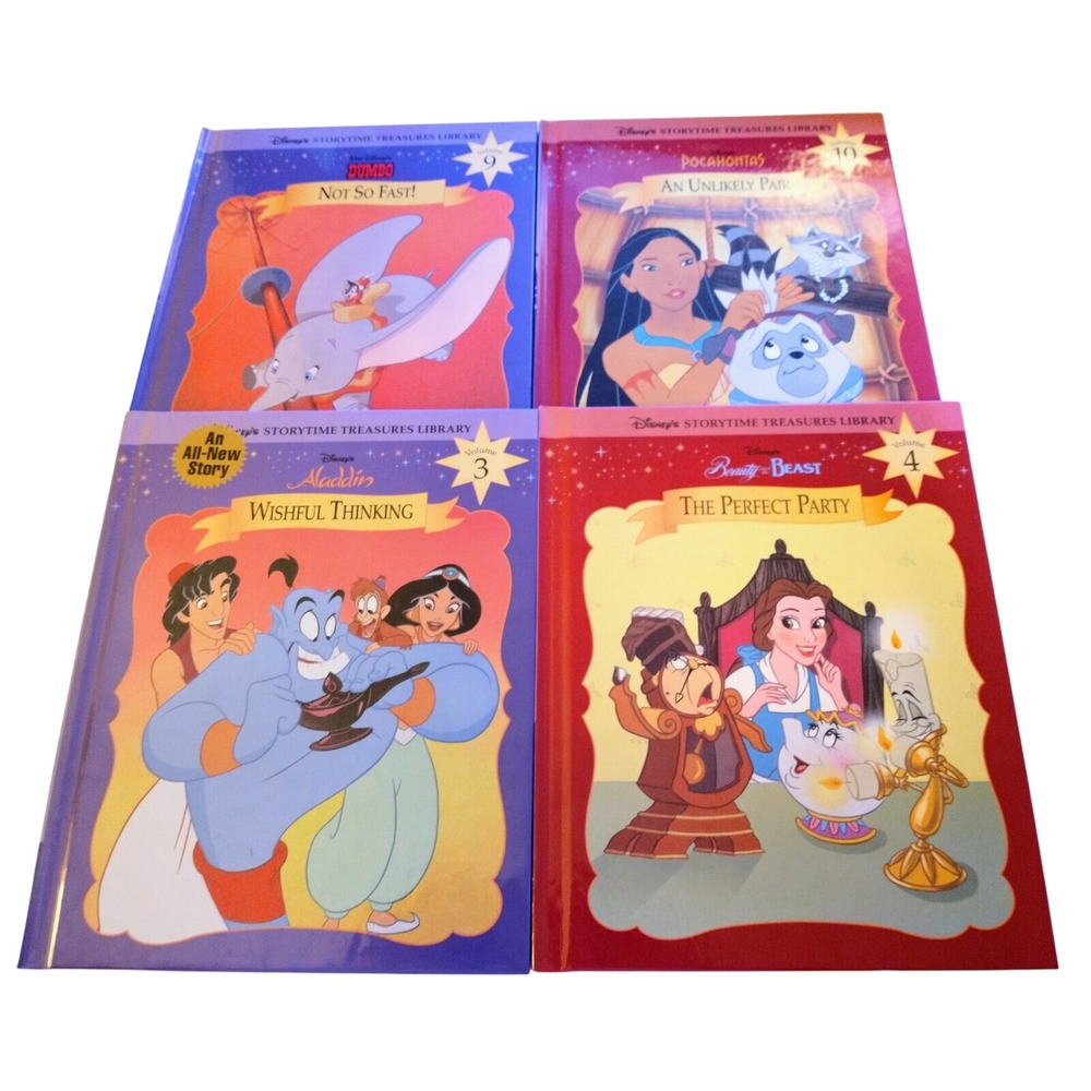 Disney Storytime Treasures Library Hardcover Books Lot of 4 Aladdin Dumbo Belle
